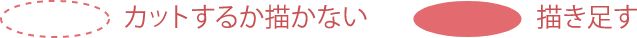 カットするか描かない 描き足す