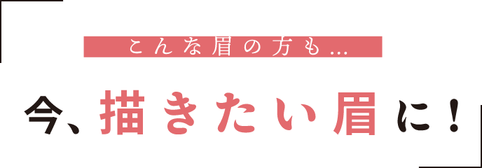 こんな眉の方も… 今、描きたい眉に！