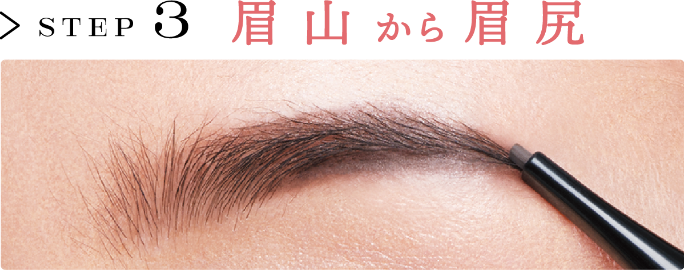STEP 3 眉山から眉尻