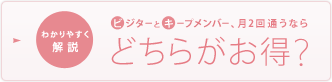 わかりやすく解説　ビジターとキープメンバー、月2回通うなら　どちらがお得？