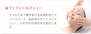 フェイシャルメニュー