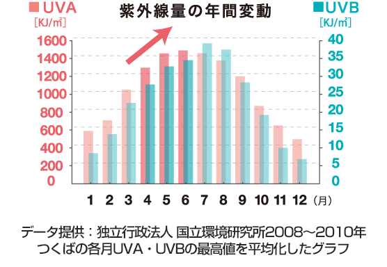 紫外線の年間変動