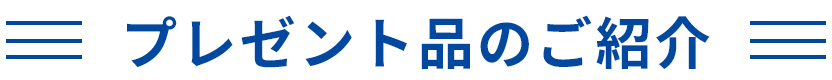 プレゼント品のご紹介